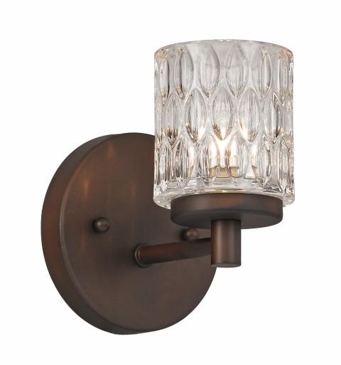 1LT SCONCE-GROOVED CRYSTAL GLA