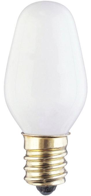 4W C7 Incandescent White E12 (Candelabra) Base, 120 Volt, Card, 2-Pack