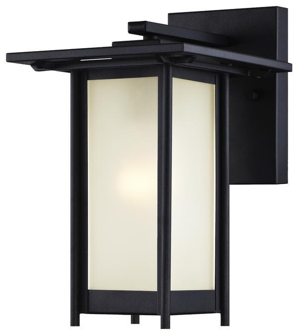 Wall Fixture Textured Black Finish Frosted Glass