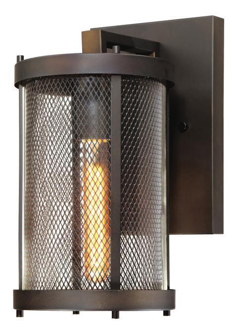 Wall Fixture Oil Rubbed Bronze Finish Mesh and Clear Glass