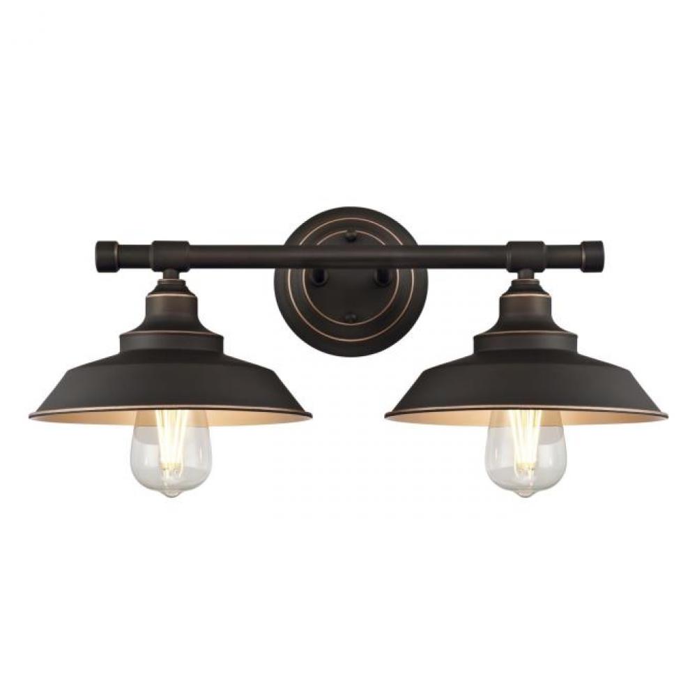 2 Light Wall Fixture Oil Rubbed Bronze Finish with Highlights