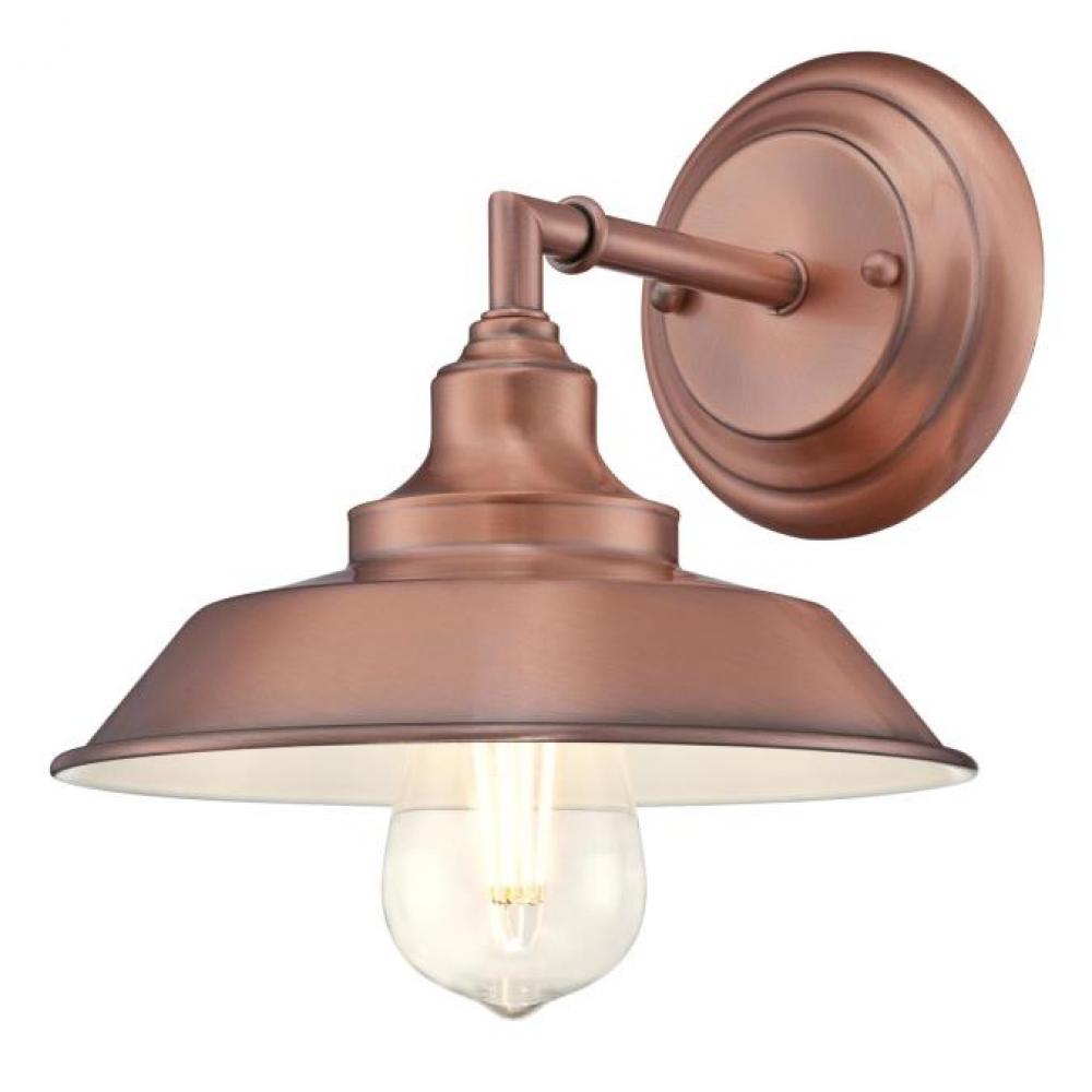 1 Light Wall Fixture Washed Copper Finish