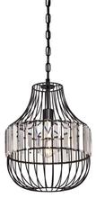 Westinghouse 6106300 - Pendant Matte Black Finish Crystal Prism Cage Shade