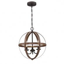 Westinghouse 6110500 - 3 Light Chandelier Barnwood Finish with Oil Rubbed Bronze Accents