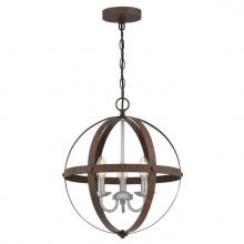 Westinghouse 6116000 - 3 Light Chandelier Walnut Finish with Brushed Nickel Accents