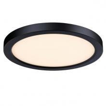 Westinghouse 6138200 - 7 in. 17W Dimmable LED Flush wtColor Temperature Selection Black Finish Frosted Polycarbonate Shade