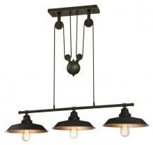 Westinghouse 6332500 - 3 Light Island Pulley Pendant Oil Rubbed Bronze Finish with Highlights