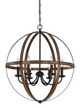 Westinghouse 6333600 - 6 Light Chandelier Barnwood and Oil Rubbed Bronze Finish