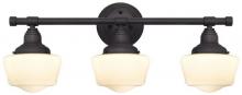Westinghouse 6342100 - 3 Light Wall Fixture Oil Rubbed Bronze Finish White Opal Glass