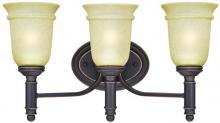 Westinghouse 6342800 - 3 Light Wall Fixture Oil Rubbed Bronze Finish with Highlights Mocha Scavo Glass