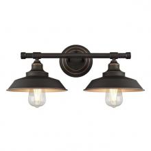 Westinghouse 6354800 - 2 Light Wall Fixture Oil Rubbed Bronze Finish with Highlights
