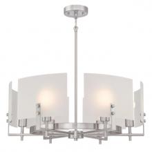 Westinghouse 6369400 - 6 Light Chandelier Brushed Nickel Finish Frosted Glass