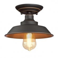 Westinghouse 6370100 - 9 in. 1 Light Semi-Flush Oil Rubbed Bronze Finish with Highlights