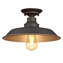 Westinghouse 6370300 - 12 in. 1 Light Semi-Flush Oil Rubbed Bronze Finish with Highlights