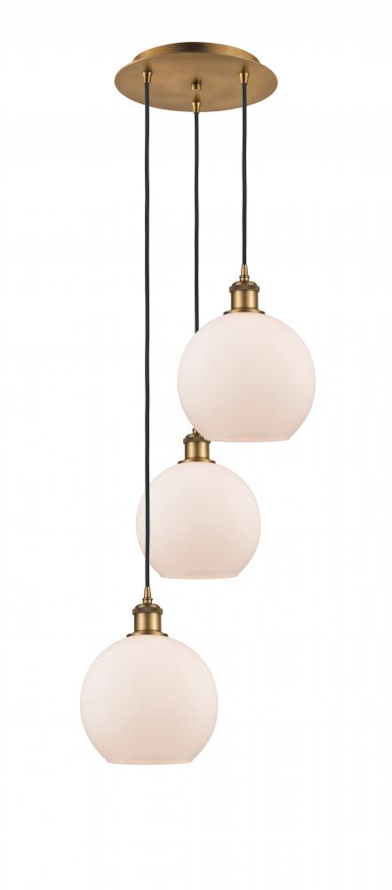 Athens - 3 Light - 15 inch - Brushed Brass - Cord Hung - Multi Pendant