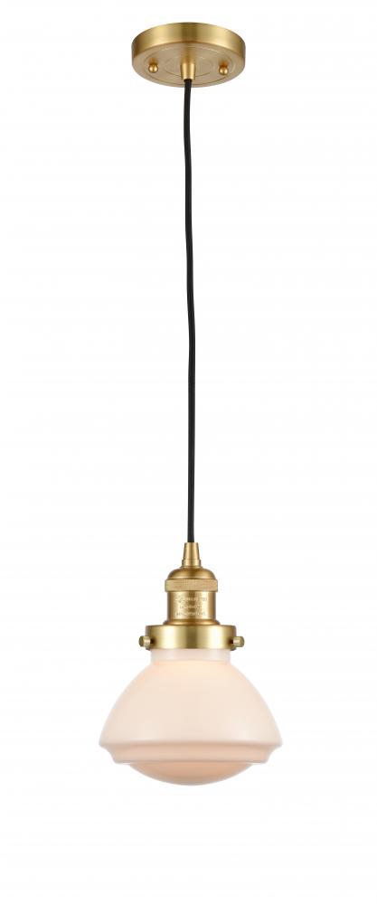 Olean - 1 Light - 7 inch - Satin Gold - Cord hung - Mini Pendant