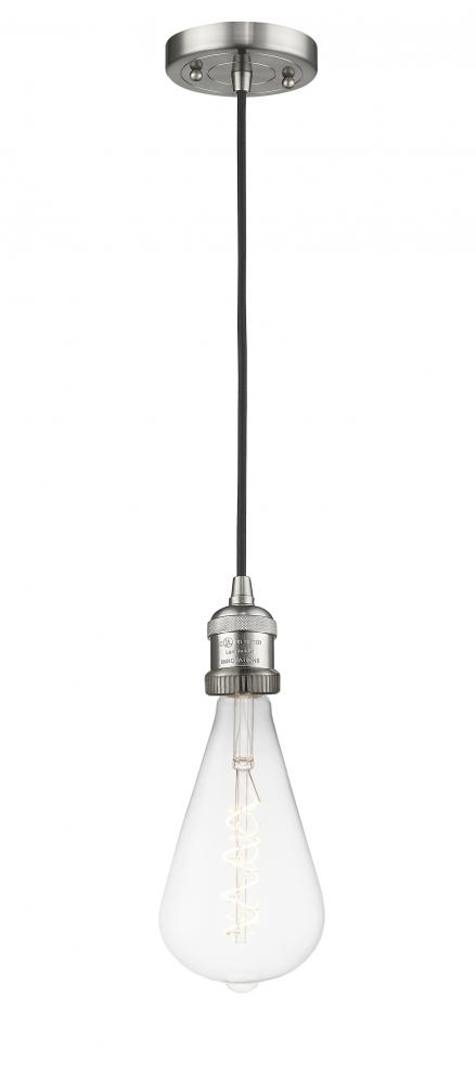 Bare Bulb - 1 Light - 2 inch - Brushed Satin Nickel - Cord hung - Mini Pendant