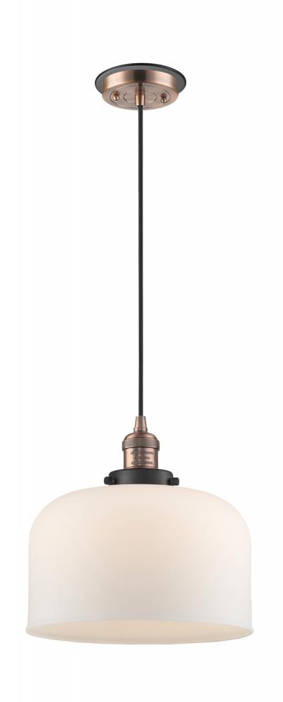 Bell - 1 Light - 12 inch - Antique Copper - Cord hung - Mini Pendant