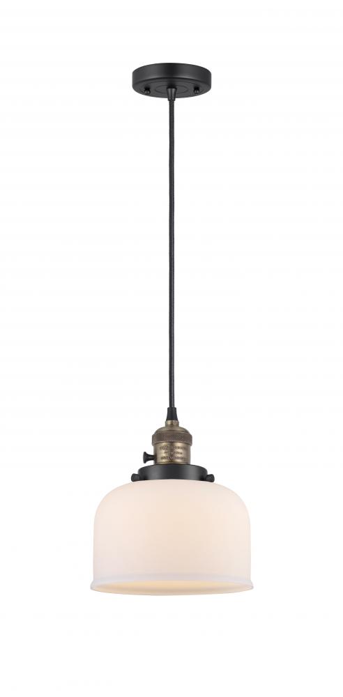 Bell - 1 Light - 8 inch - Black Antique Brass - Cord hung - Mini Pendant