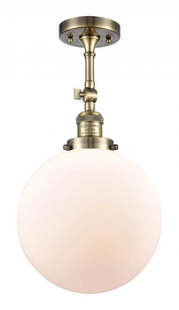 Beacon - 1 Light - 10 inch - Antique Brass - Semi-Flush Mount