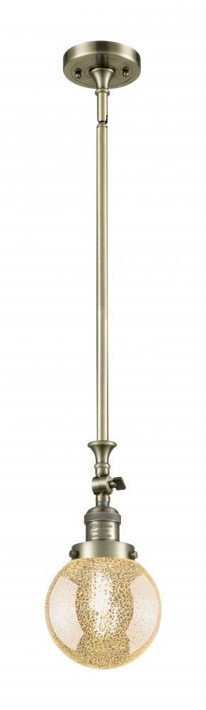 Beacon - 1 Light - 6 inch - Antique Brass - Stem Hung - Mini Pendant