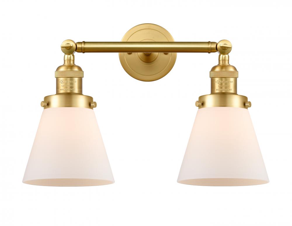 Cone - 2 Light - 16 inch - Satin Gold - Bath Vanity Light