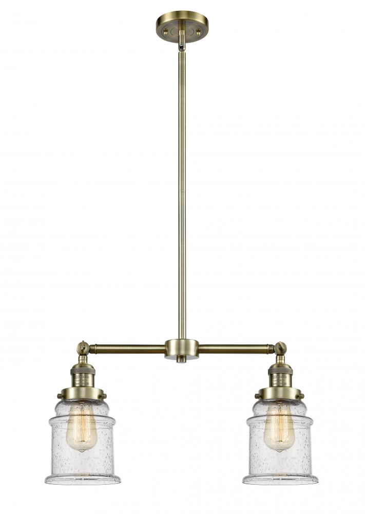 Canton - 2 Light - 21 inch - Antique Brass - Stem Hung - Adjustable Island Light