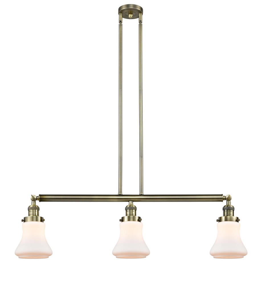 Bellmont - 3 Light - 39 inch - Antique Brass - Stem Hung - Adjustable Island Light