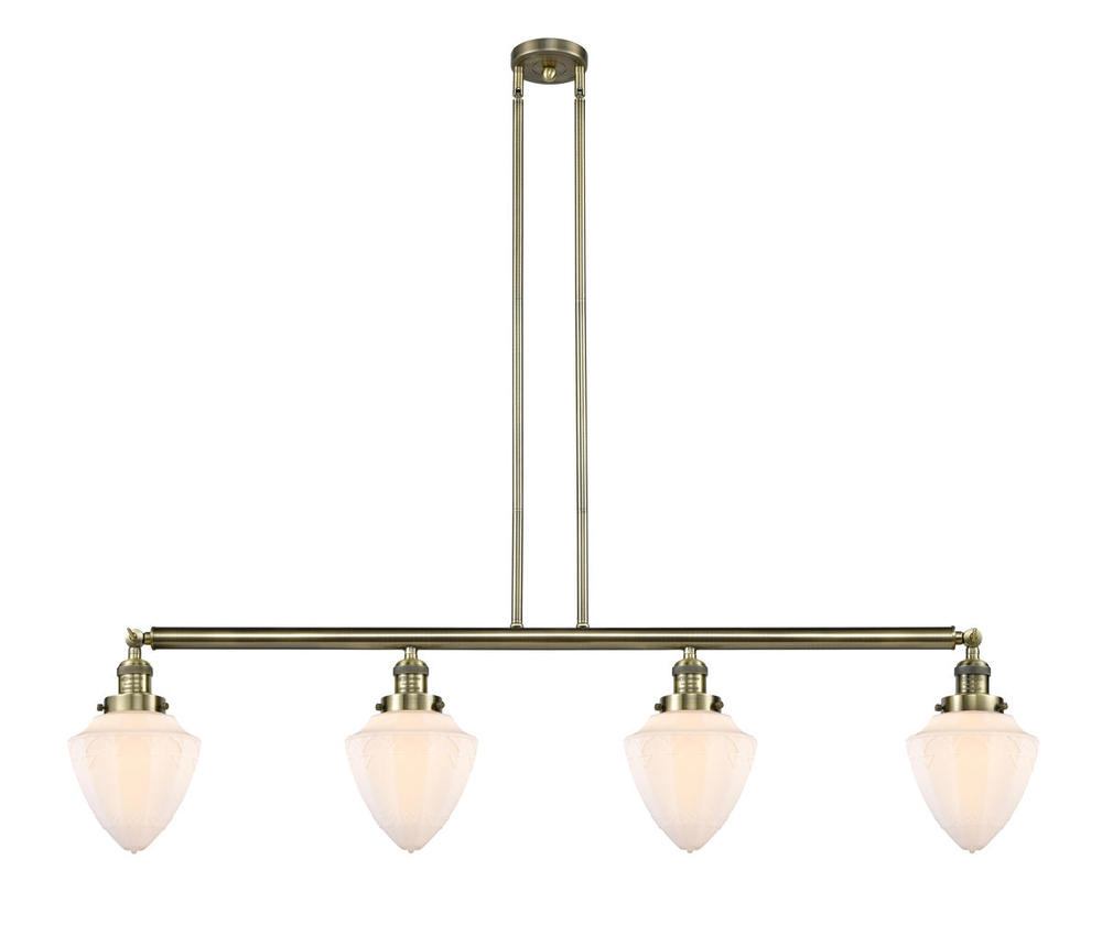 Bullet - 4 Light - 50 inch - Antique Brass - Stem Hung - Island Light