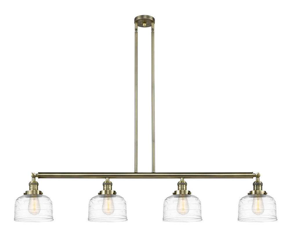 Bell - 4 Light - 53 inch - Antique Brass - Stem Hung - Island Light