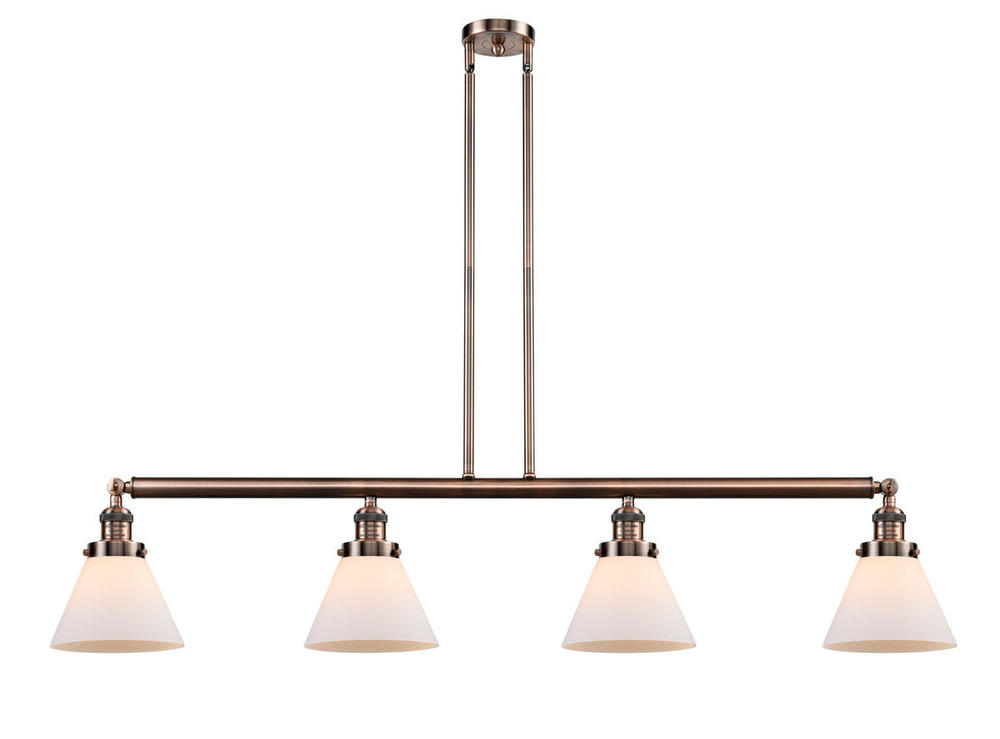 Cone - 4 Light - 52 inch - Antique Copper - Stem Hung - Island Light