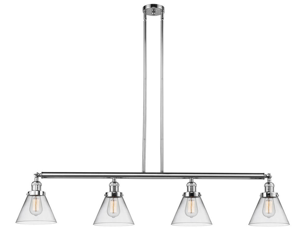 Cone - 4 Light - 52 inch - Polished Chrome - Stem Hung - Island Light