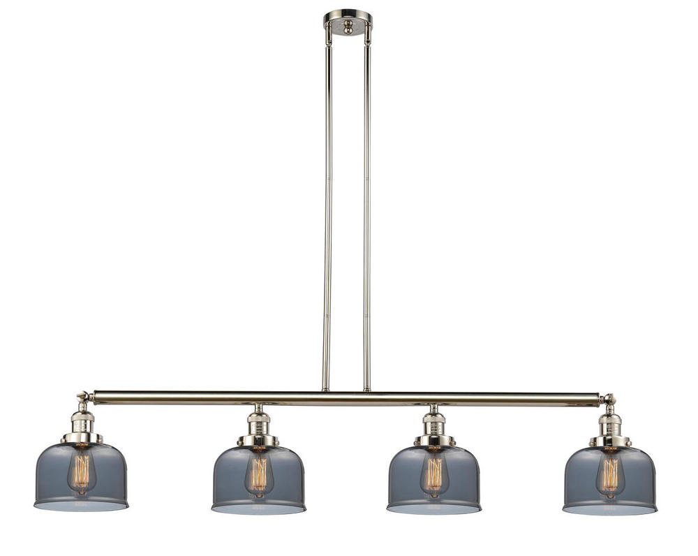 Bell - 4 Light - 53 inch - Polished Nickel - Stem Hung - Island Light