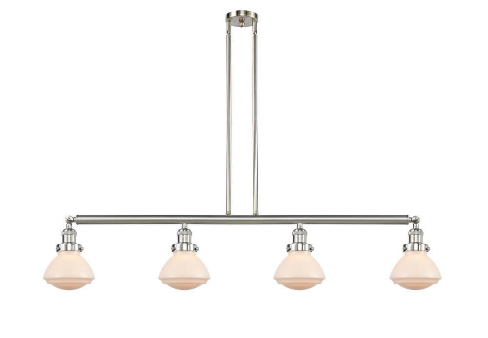 Olean - 4 Light - 51 inch - Brushed Satin Nickel - Stem Hung - Island Light