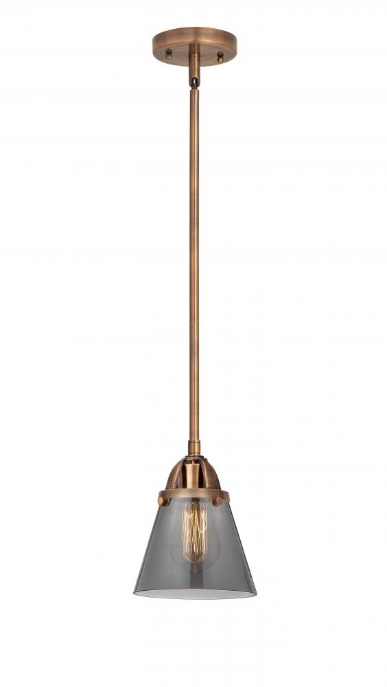 Cone - 1 Light - 6 inch - Antique Copper - Stem hung - Mini Pendant