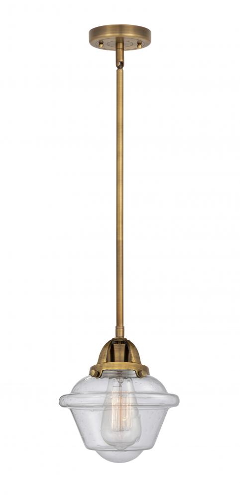 Oxford - 1 Light - 8 inch - Brushed Brass - Stem hung - Mini Pendant