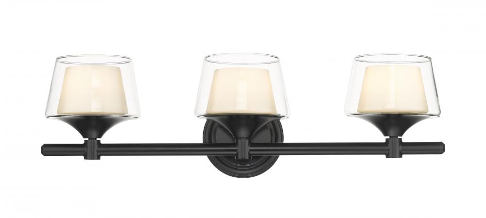 Laguna - 3 Light - 24 inch - Black - Bath Vanity Light