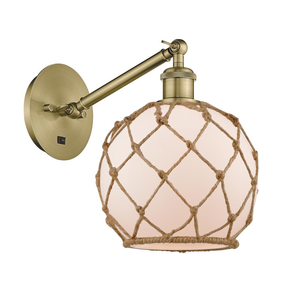 Farmhouse Rope - 1 Light - 8 inch - Antique Brass - Sconce