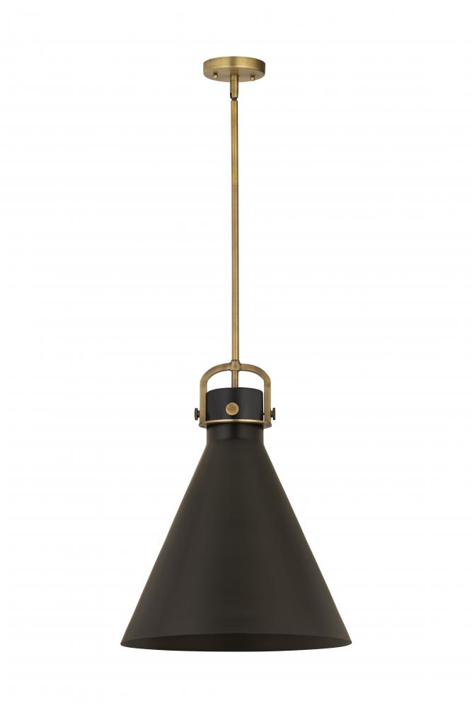 Newton Cone - 1 Light - 16 inch - Brushed Brass - Pendant