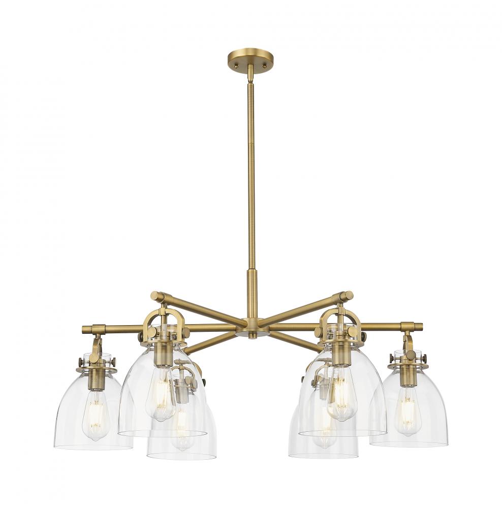 Newton Bell - 6 Light - 26 inch - Brushed Brass - Chandelier