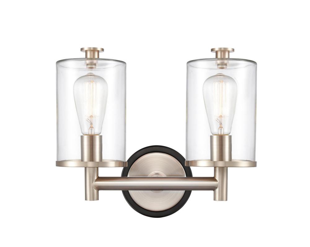 Marlowe - 2 Light - 14 inch - Black Satin Nickel - Bath Vanity Light