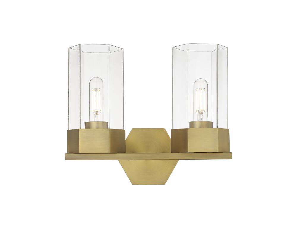 Claverack - 2 Light - 13 inch - Brushed Brass - Bath Vanity Light