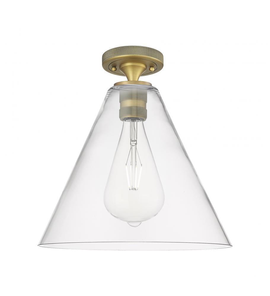 Crown Point - 1 Light - 12 inch - Brushed Brass - Flush Mount
