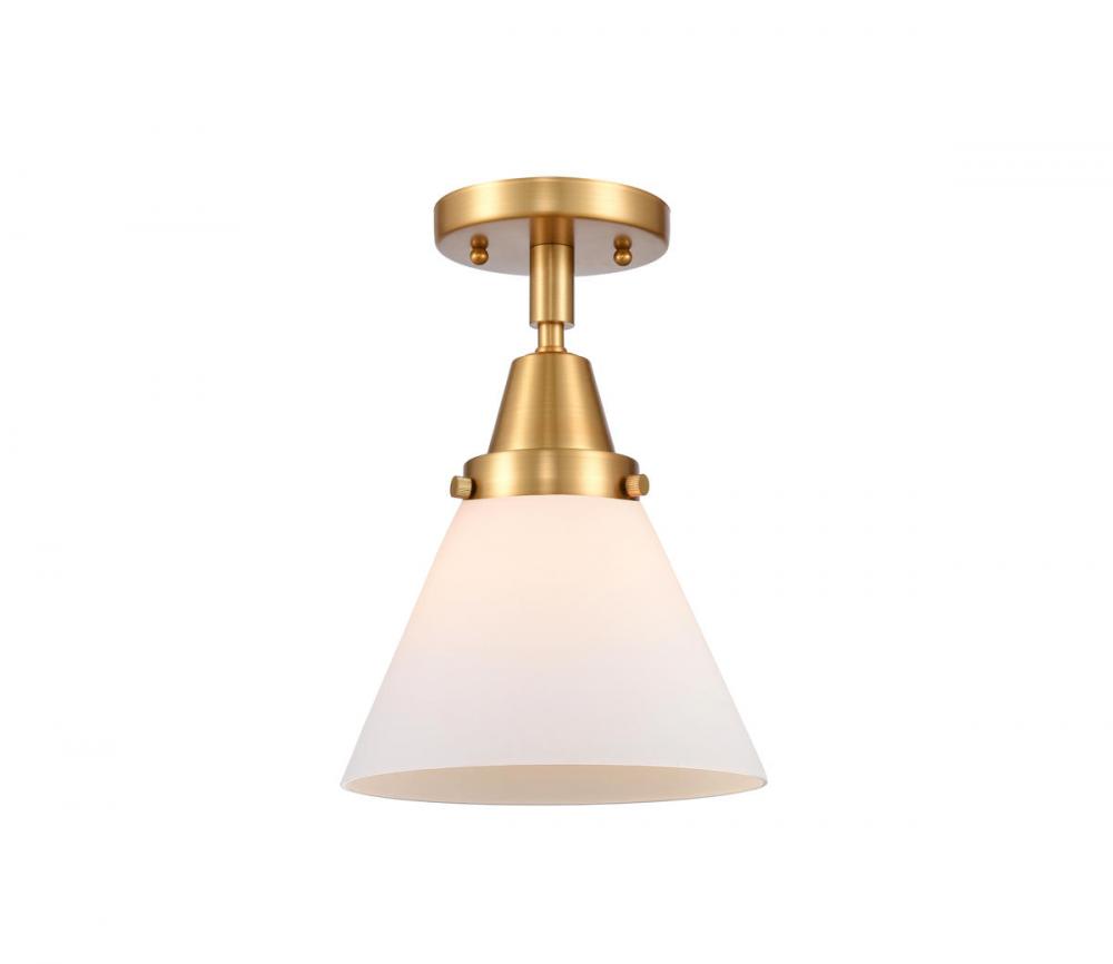 Cone - 1 Light - 8 inch - Satin Gold - Semi-Flush Mount