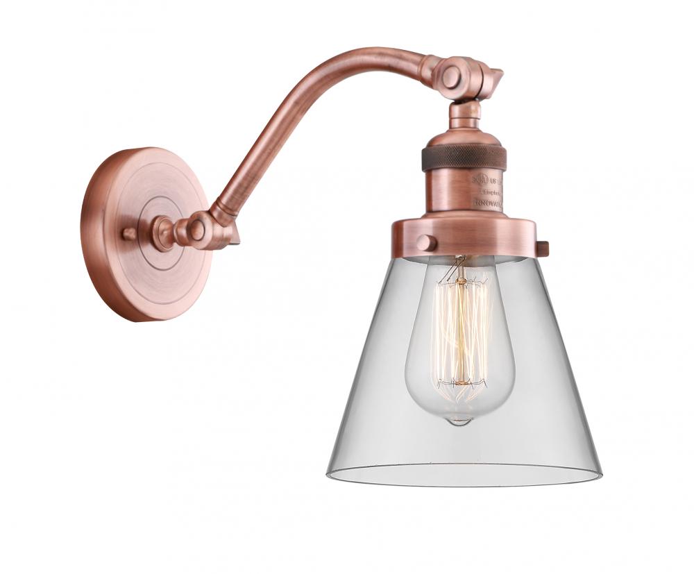 Cone - 1 Light - 7 inch - Antique Copper - Adjustable Sconce