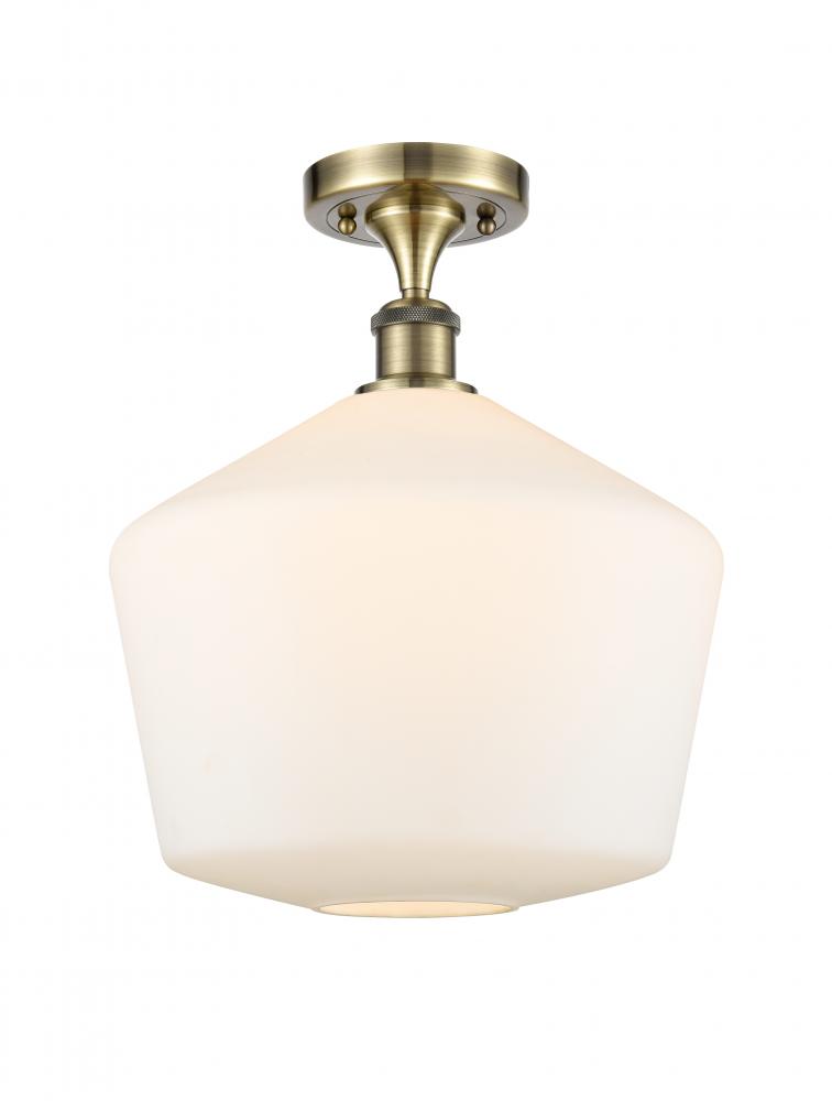 Cindyrella - 1 Light - 12 inch - Antique Brass - Semi-Flush Mount