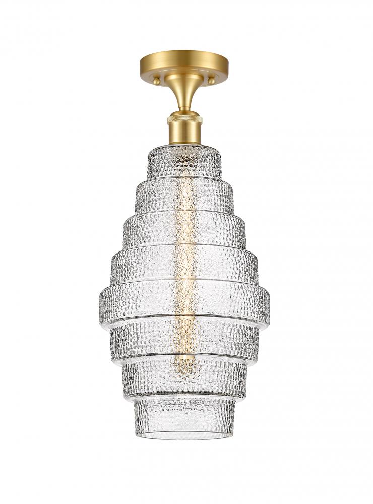 Cascade - 1 Light - 8 inch - Satin Gold - Semi-Flush Mount