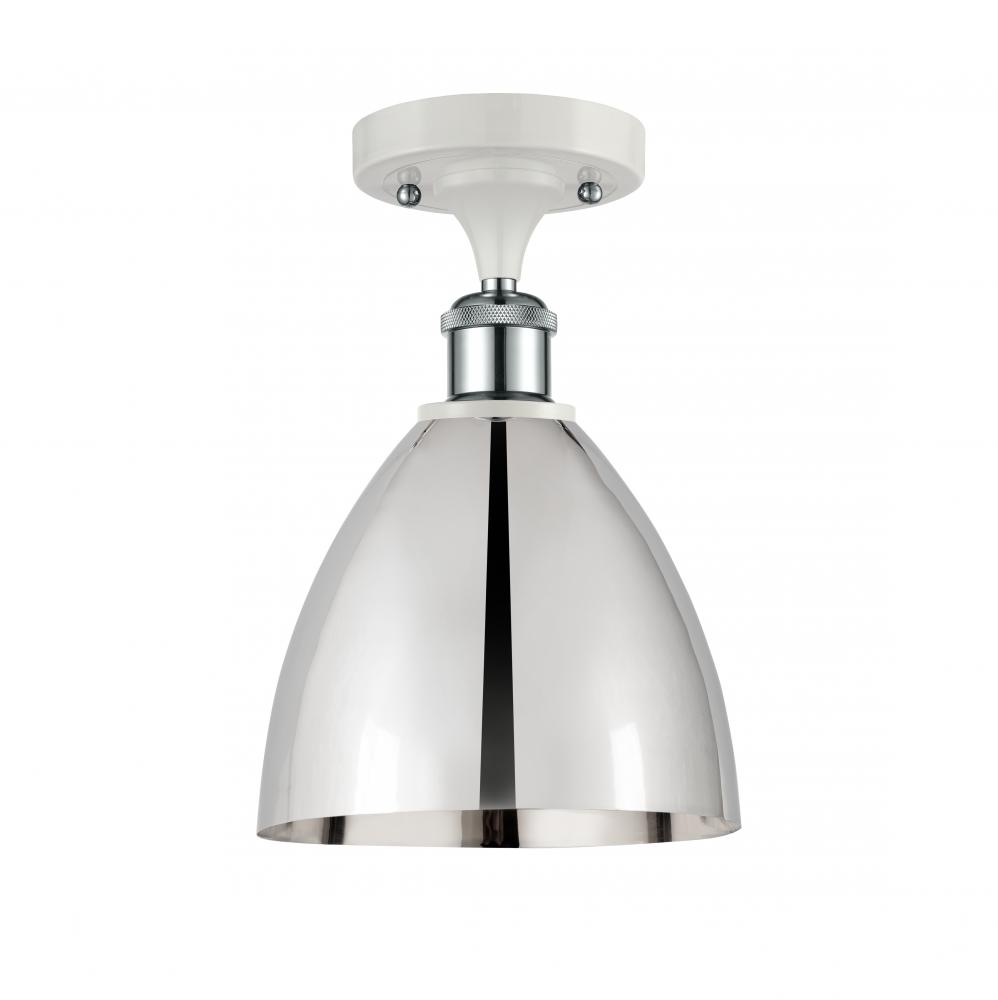 Bristol - 1 Light - 8 inch - White Polished Chrome - Semi-Flush Mount