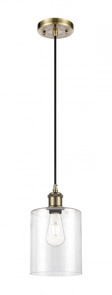 Paladin - 1 Light - 7 inch - Antique Brass - Cord hung - Mini Pendant