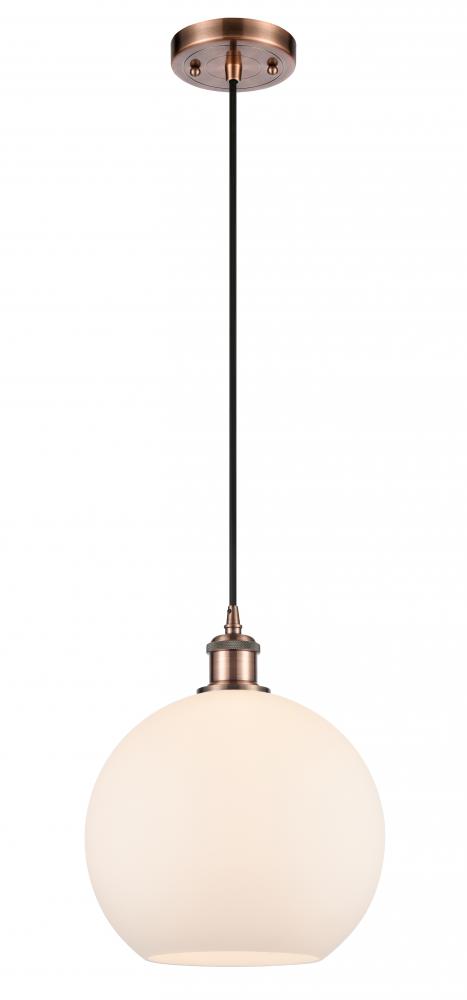 Athens - 1 Light - 10 inch - Antique Copper - Cord hung - Mini Pendant